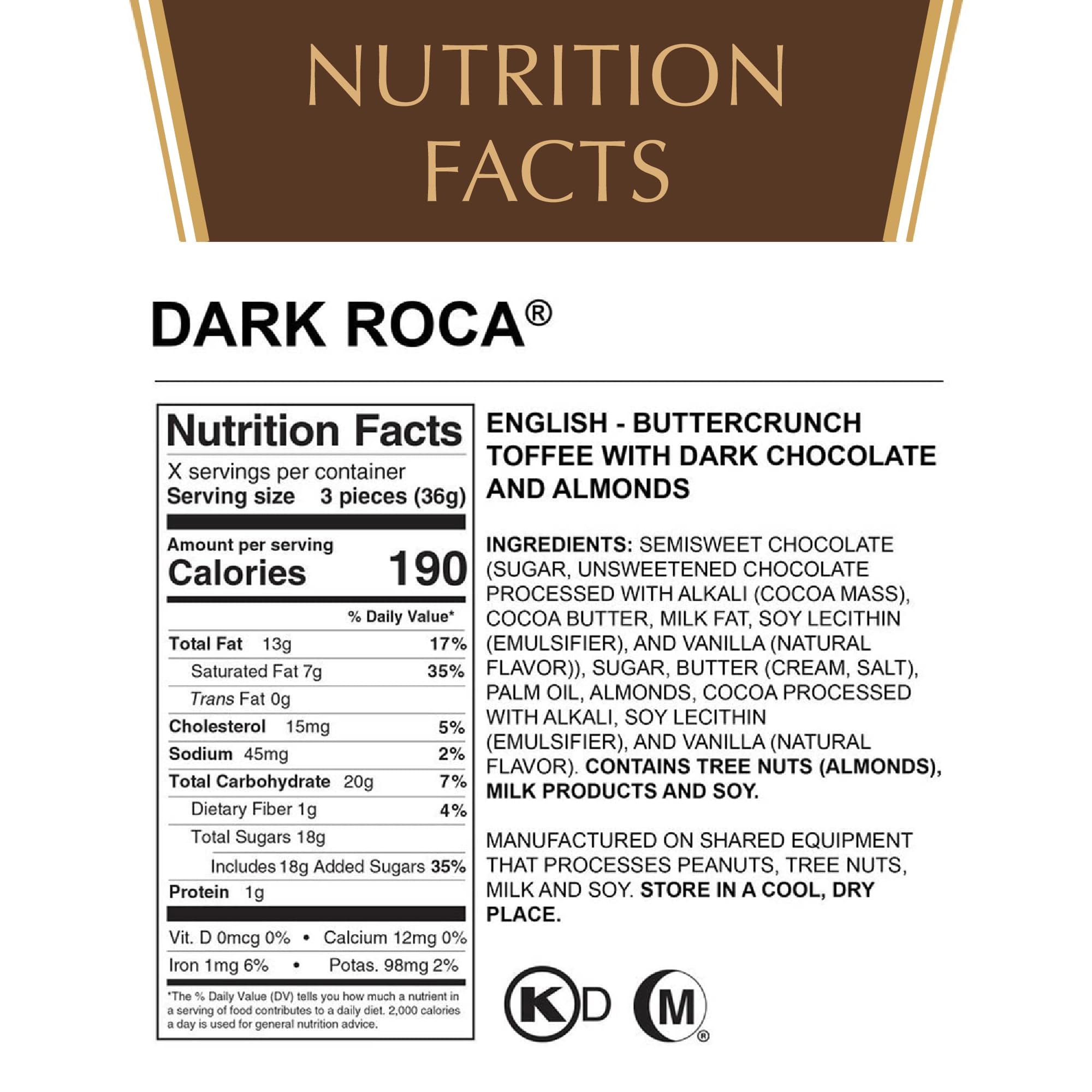 Roca individually wrapped pieces ideal for sharing