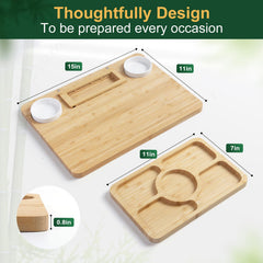 ROCIRLAB board with dips tray for sauces and nuts.