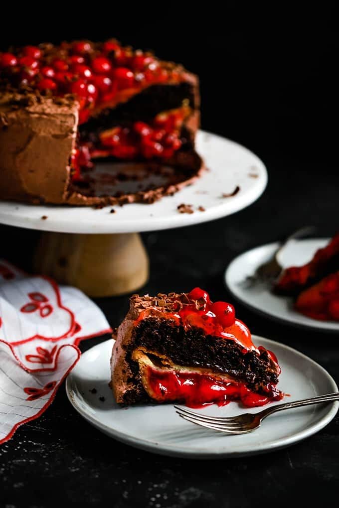 Rodelle Baking Cocoa velvet cake slice displays deep color and robust flavor