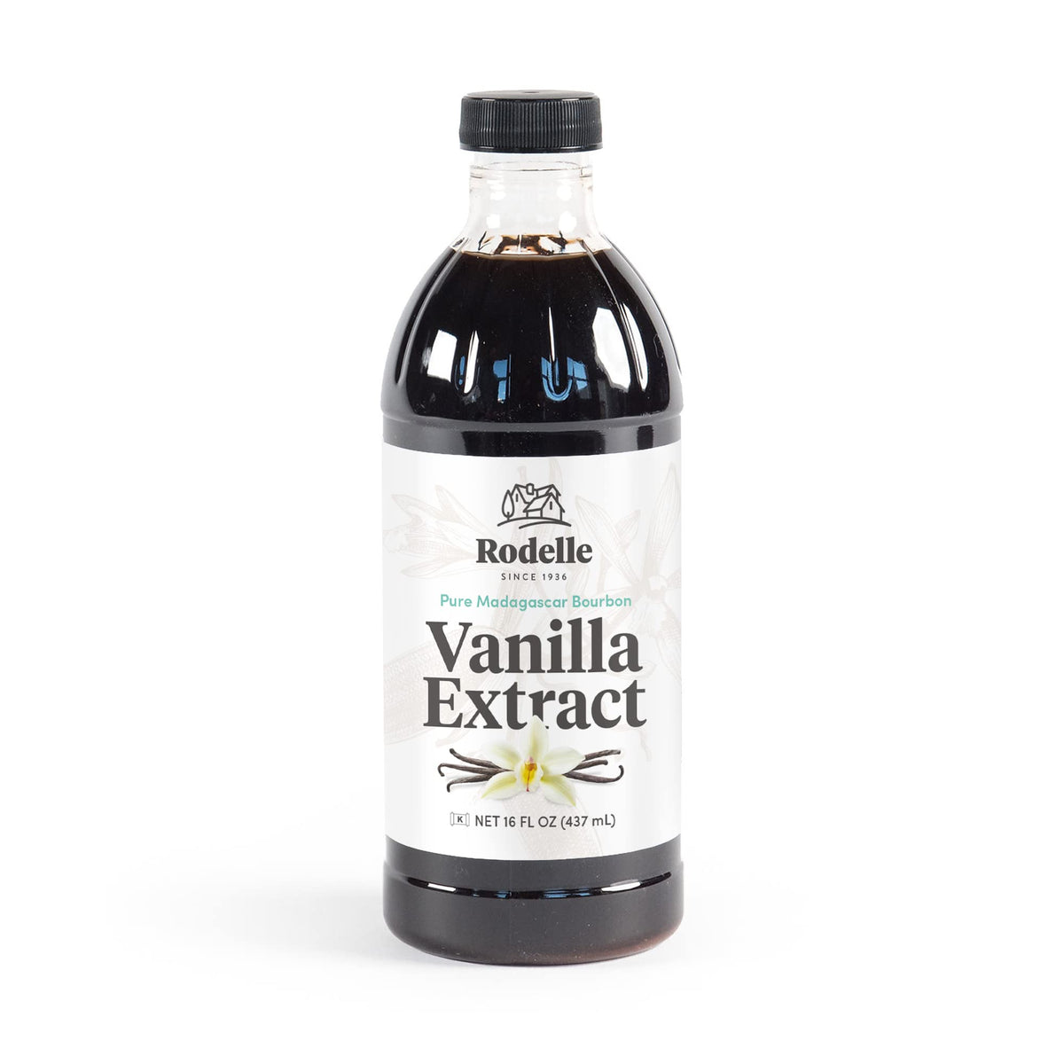 Rodelle Pure Madagascar Bourbon Vanilla Extract bottle showing premium flavor for baking