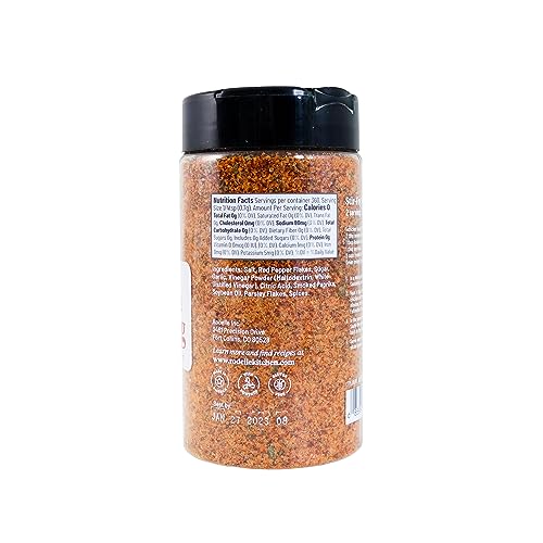 Rodelle Sriracha Seasoning close-up shows vibrant red specks for sauces.
