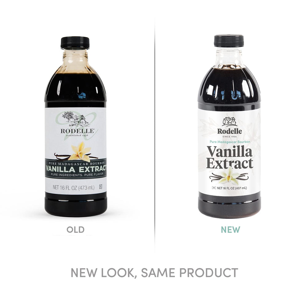 Rodelle vanilla label close-up emphasizing kosher and gluten-free quality