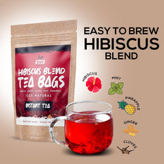 RodoZobo hibiscus tea bags cup amber aroma enhances relaxation and caffeine-free evenings.