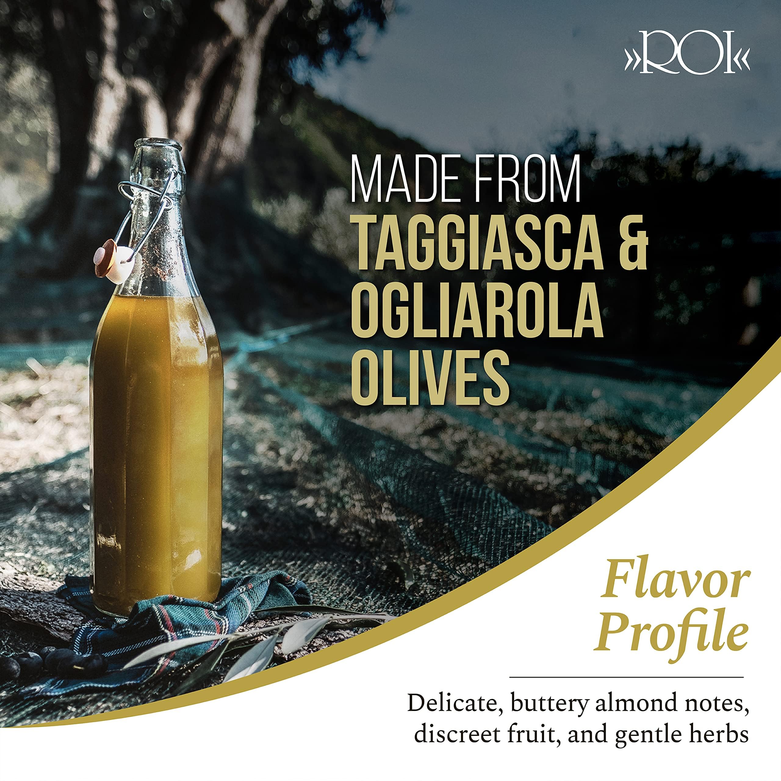 ROI Taggiasca EVOO olive collection demonstrates versatile use for cooking and finishing.