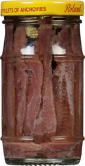Roland anchovies oil sheen close-up emphasizes clean ingredients