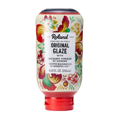 Roland Foods Balsamic Glaze bottle front for authentic drizzle.