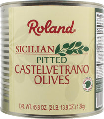 Roland Foods Castelvetrano olives in a can, ready to eat for snacking.
