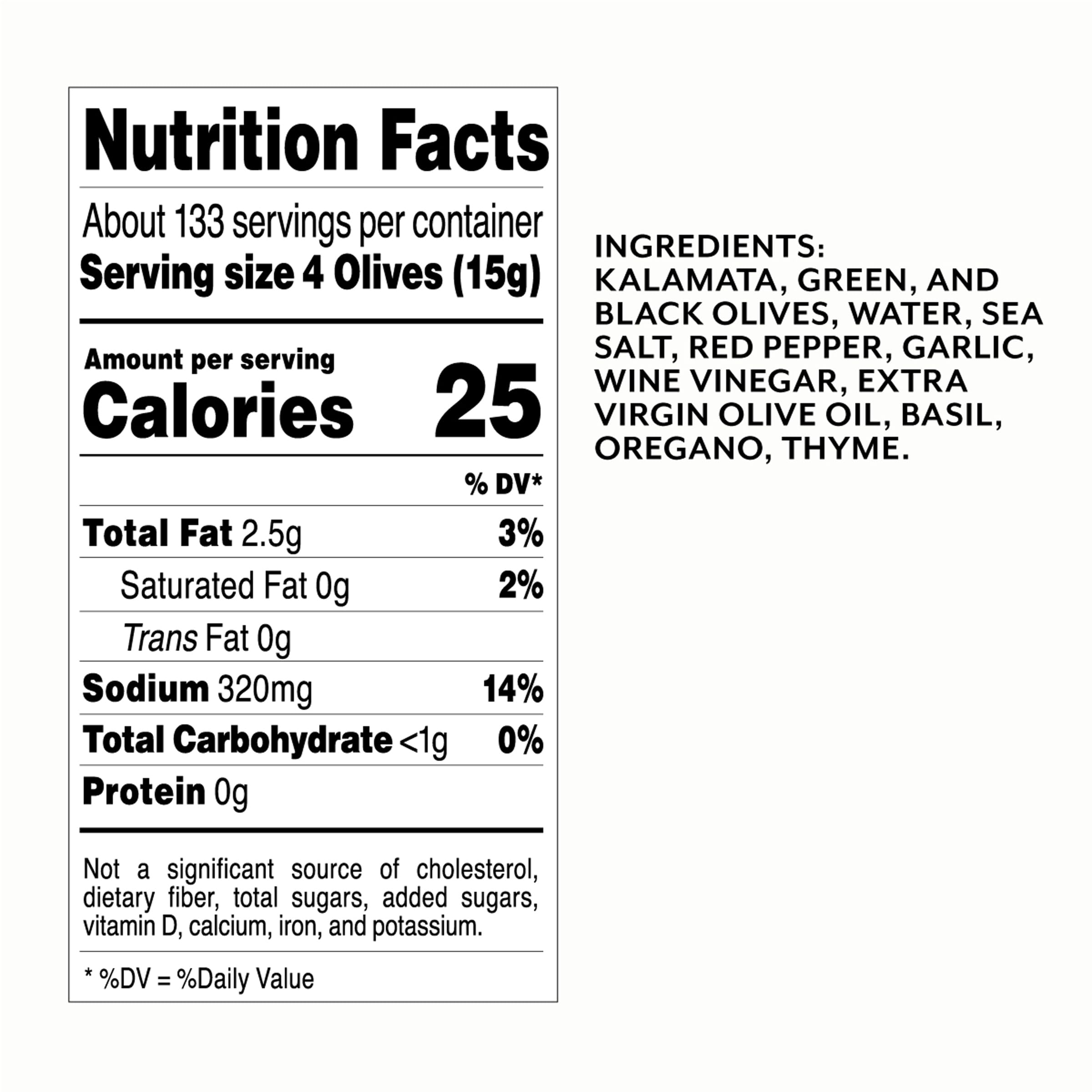 Roland Foods Greek Olive Mix with green olives, ideal for salads or snacking.