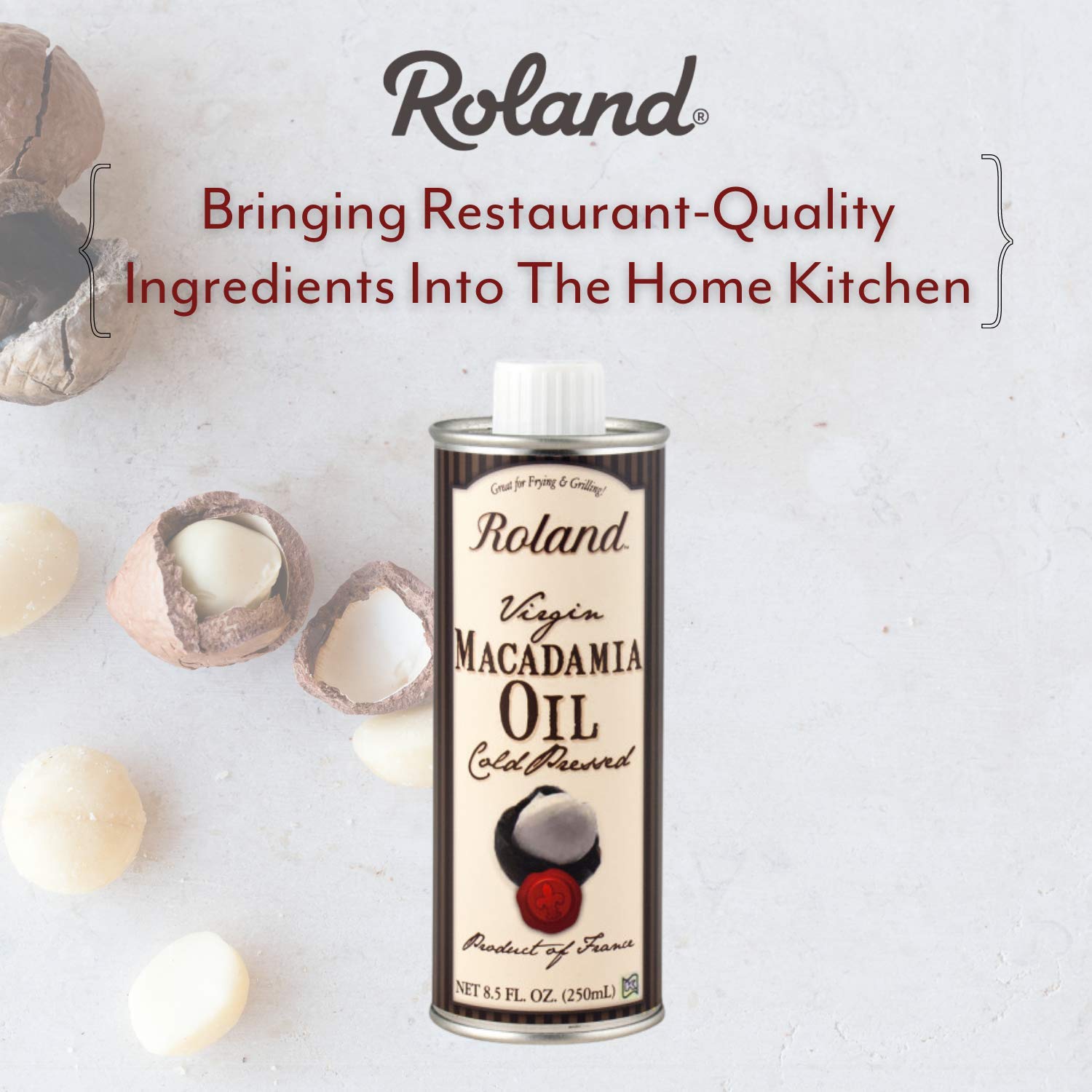 Roland Foods Macadamia Oil in a salad bowl for dressings.