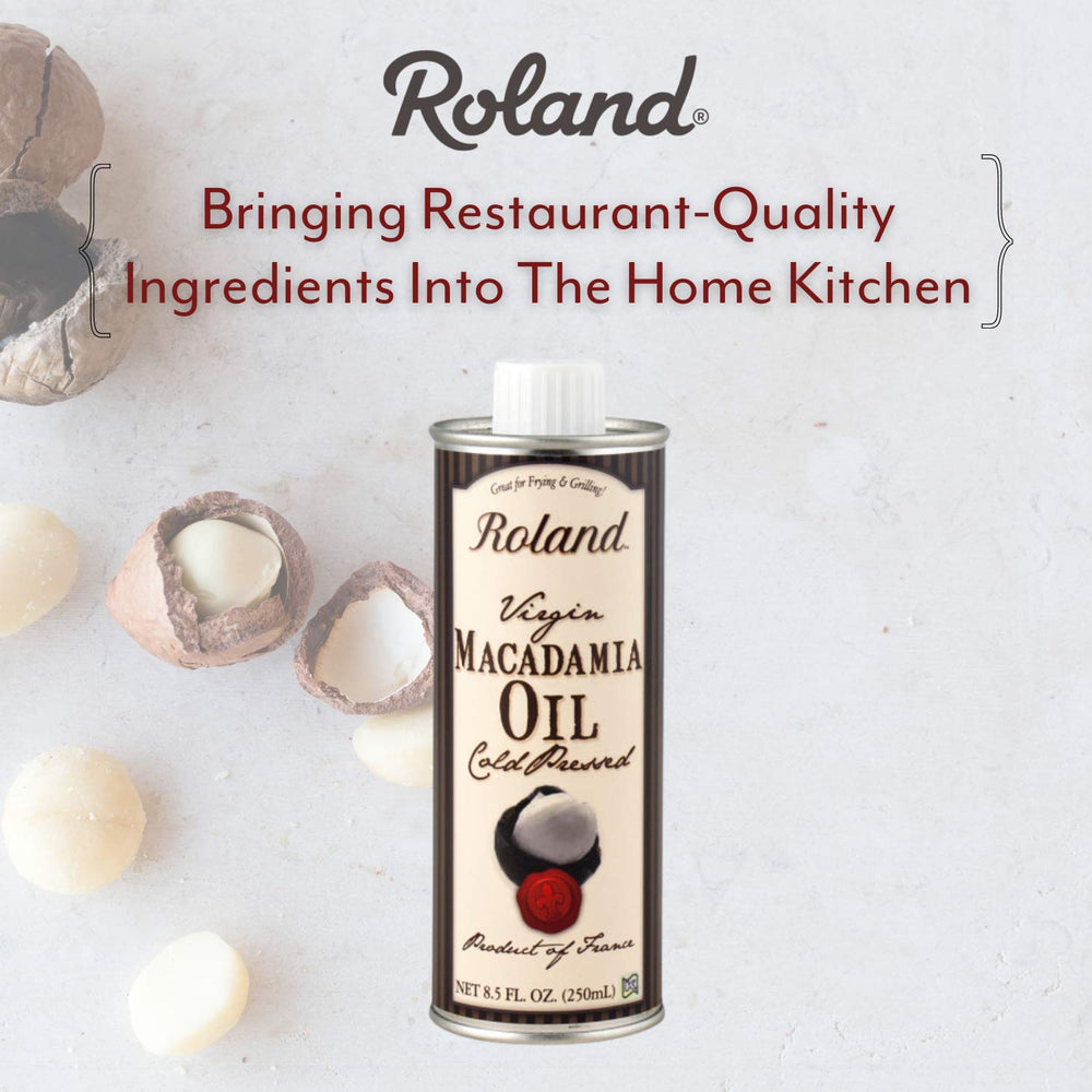 Roland Foods Macadamia Oil in a salad bowl for dressings.