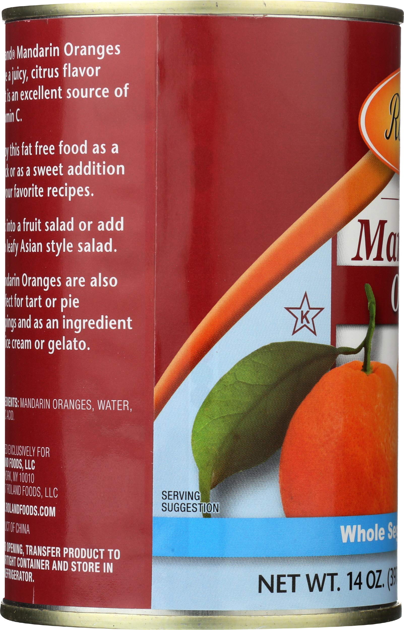 Roland Foods mandarin orange segments in water, gelatin dish.