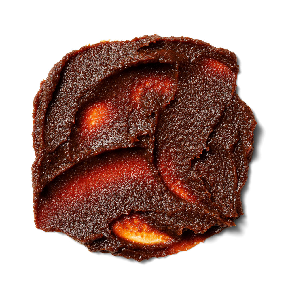 Close-up of Roland Foods Organic Red Miso Paste ingredients displayed for clean label cooking