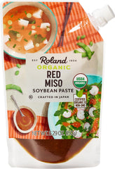 Roland Foods Organic Red Miso Paste pouch shown as a convenient pantry staple for flavor base
