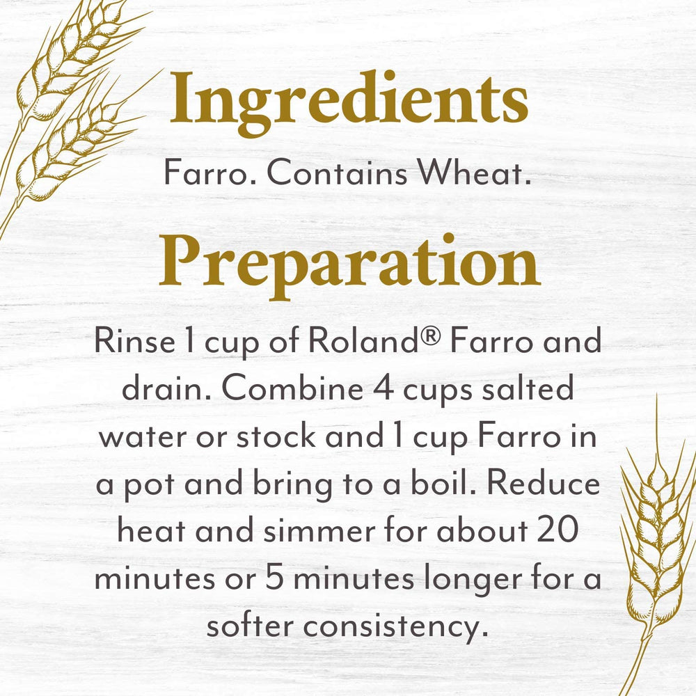 Roland Foods Pearled Farro salad bowl with fresh tomatoes and herbs