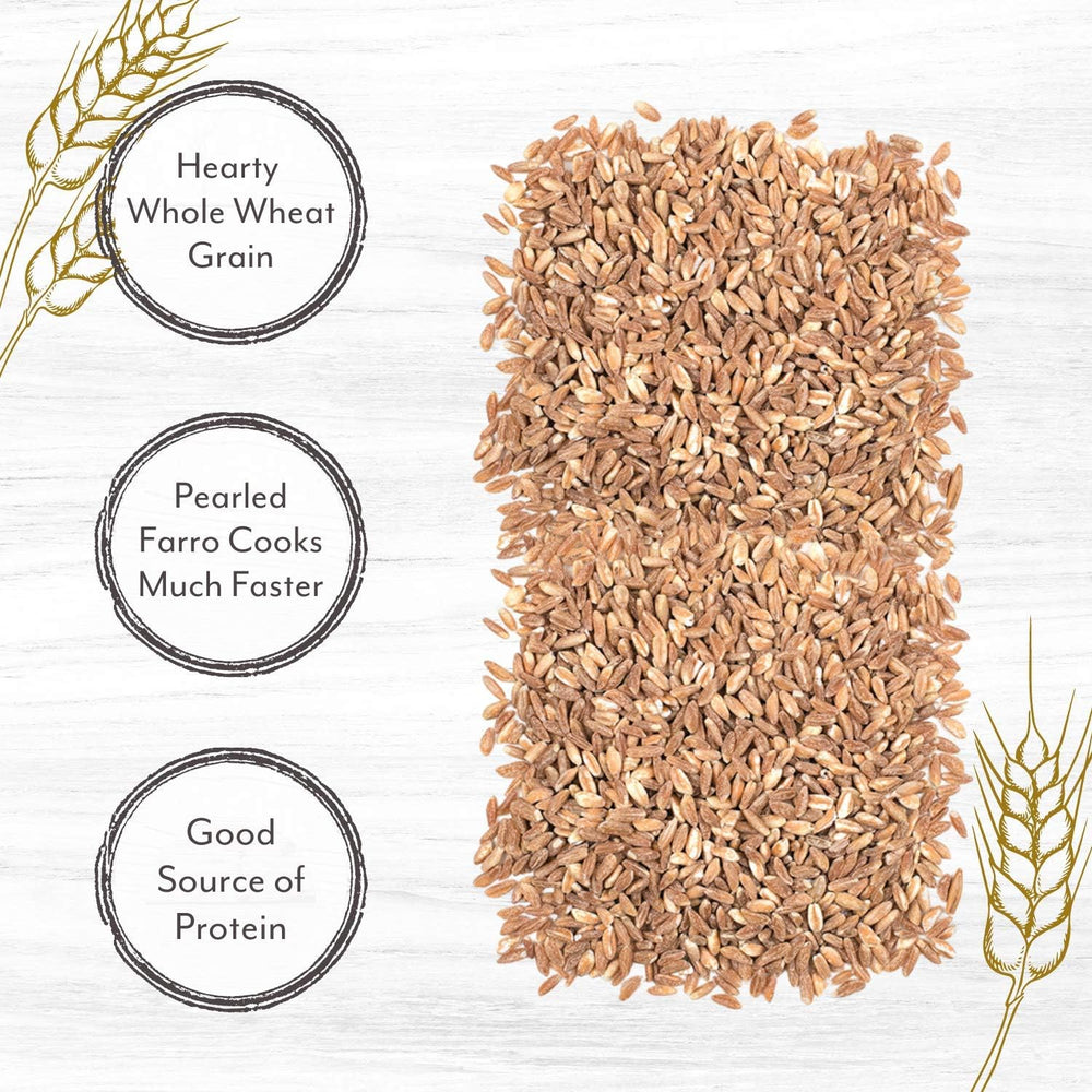 Roland Foods Pearled Farro served as side dish with vegetables