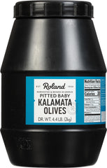 Roland Foods pitted baby Kalamata olives in brine for salads.