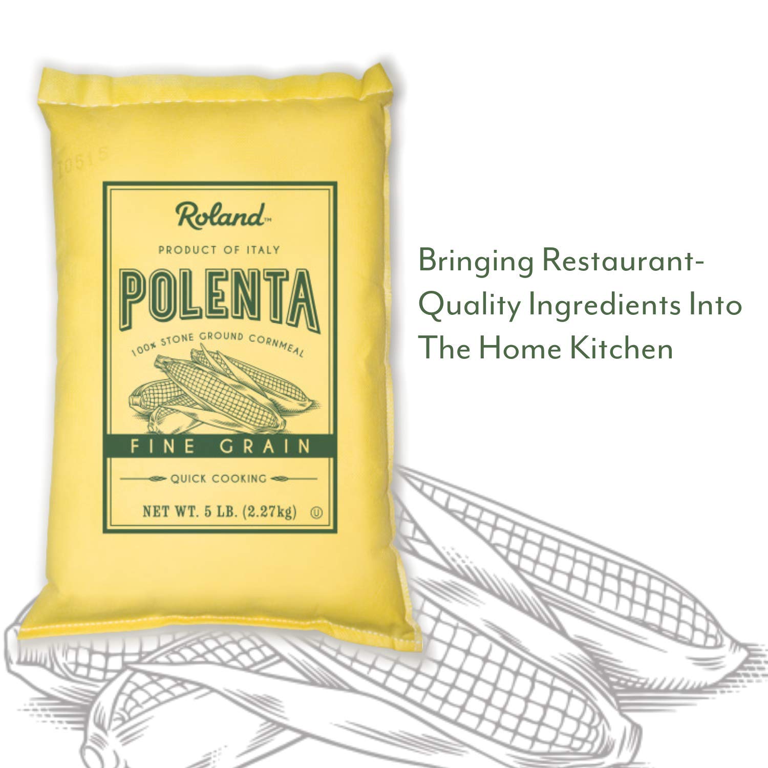 Roland Foods polenta plated as a creamy, golden side dish