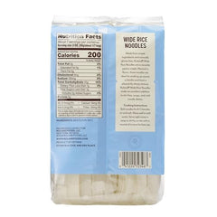 Cooked Roland Foods wide rice noodles showcasing chewy texture for pad thai or bowls.
