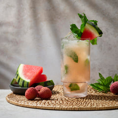 Roland lychees arranged on a dessert plate for exotic, juicy topping.