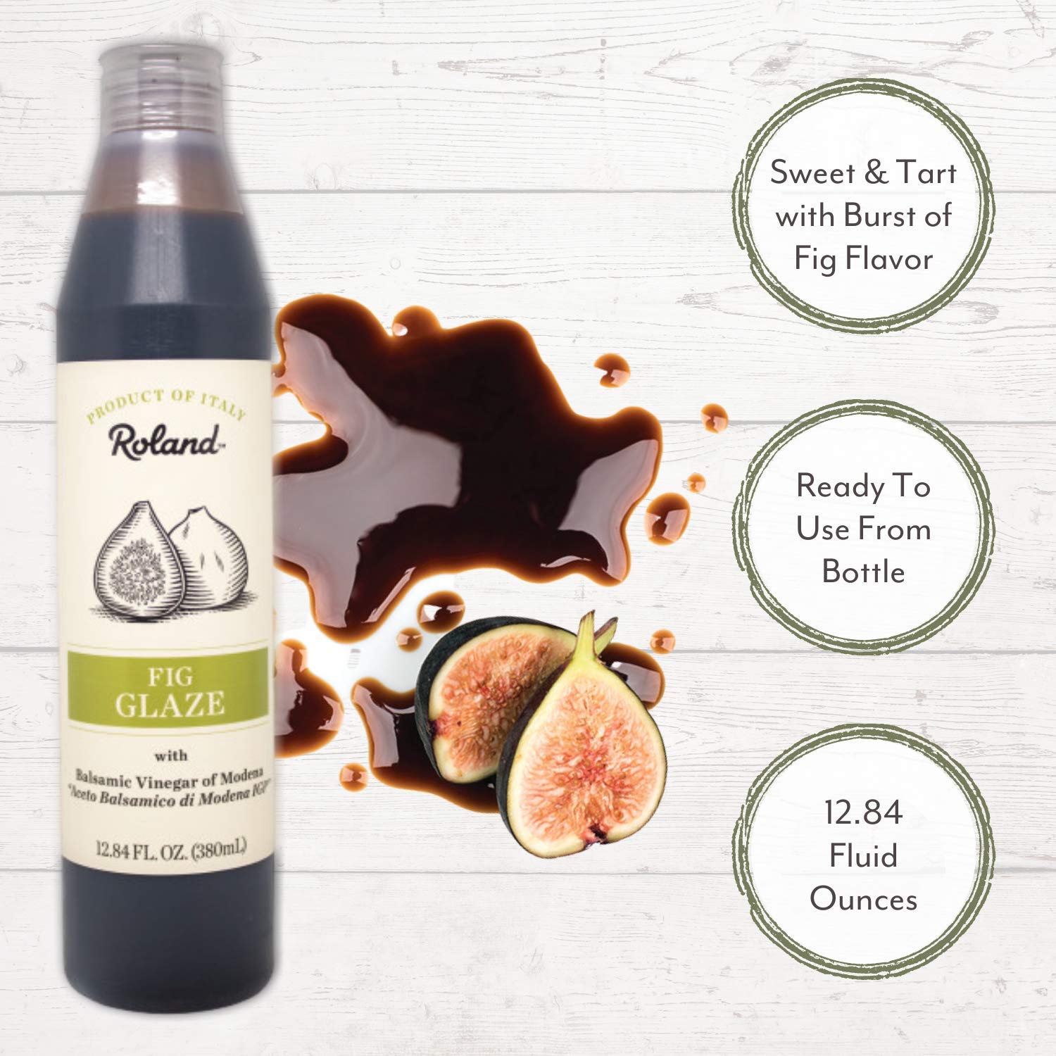 Roland Foods Fig Balsamic Glaze fruit-desserts offers sweet-tart accents on berries and fruits.