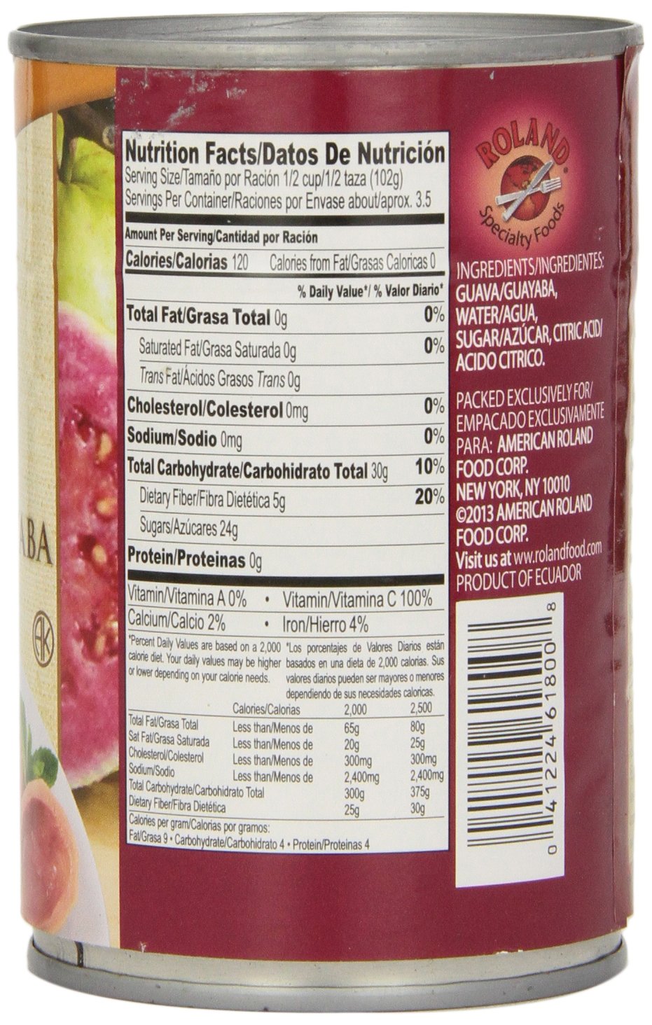 Roland Foods guava shells close-up showing texture for tropical desserts.
