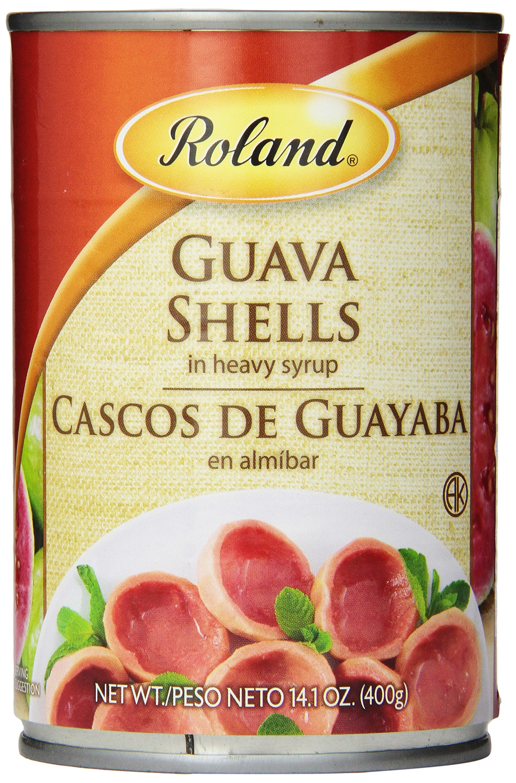 Roland Foods guava shells in heavy syrup; ready-to-serve fruit slices from the can.