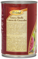 Roland Foods guava shells in syrup; versatile ingredient for desserts and drinks.