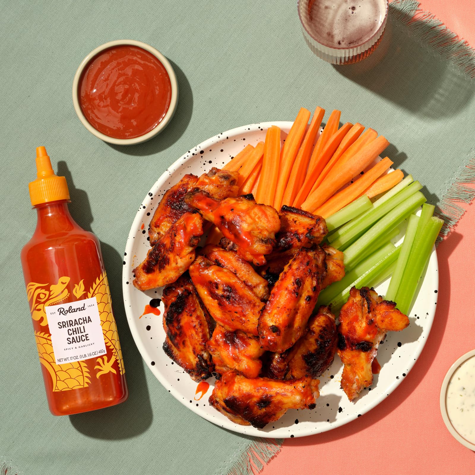 Roland Foods Sriracha ready-to-use pour saves prep time on meals.