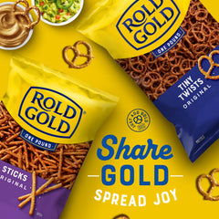 Rold Gold pretzel sticks with dip, ideal snack idea