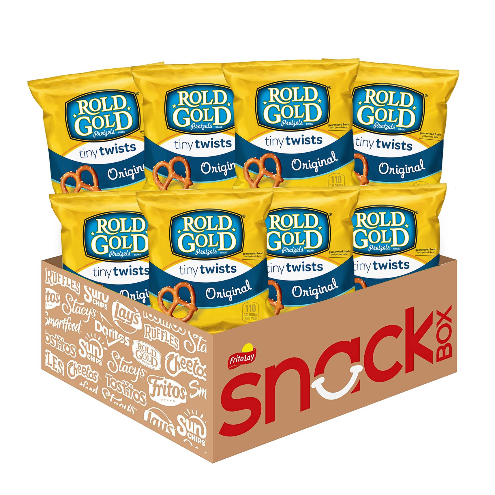 Rold Gold Tiny Twists 1 oz bags front view ideal for on-the-go snacking