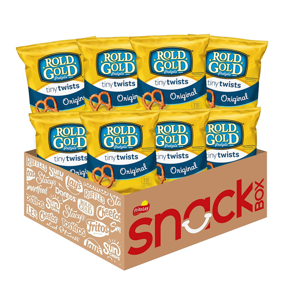 Rold Gold Tiny Twists 1 oz bags front view ideal for on-the-go snacking