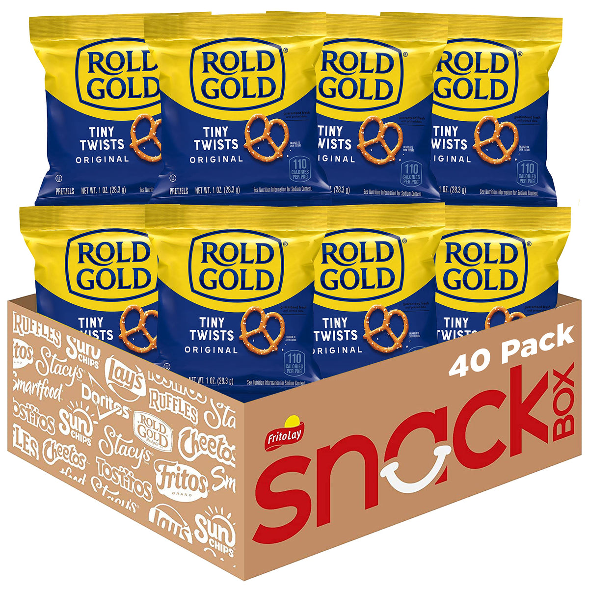 Rold Gold Tiny Twists 40-pack box ready for snacking on the go