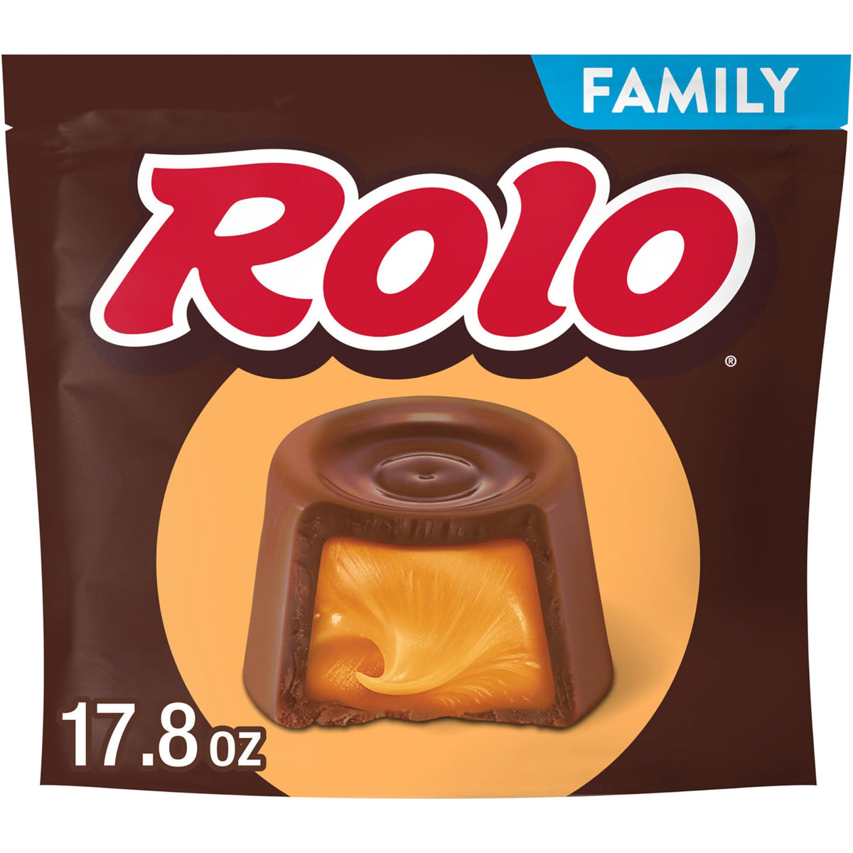 ROLO rich chocolate caramels bag, ideal for sharing on the go