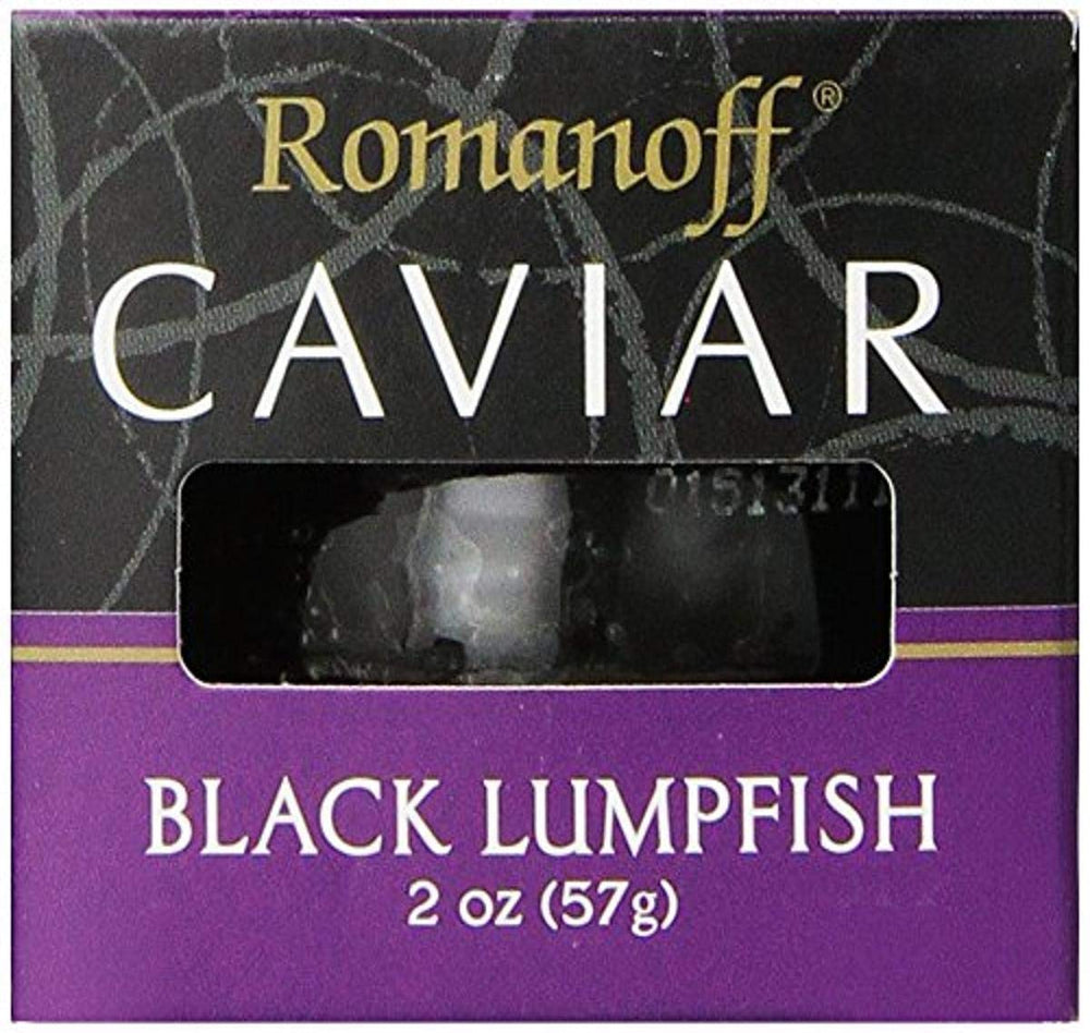 Romanoff Black Lumpfish caviar front view highlighting premium quality