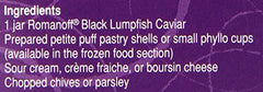 Romanoff Black Lumpfish caviar macro closeup shows delicate pearl texture