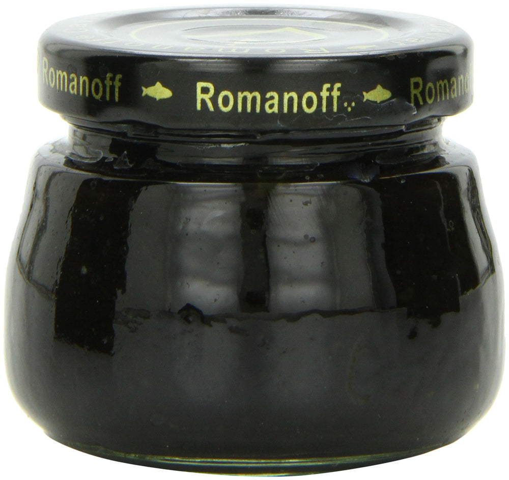 Romanoff Black Lumpfish caviar on a presentation board for entertaining