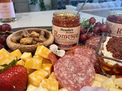 Ronda’s Romesco Dip on a vegan charcuterie board adds texture and taste.