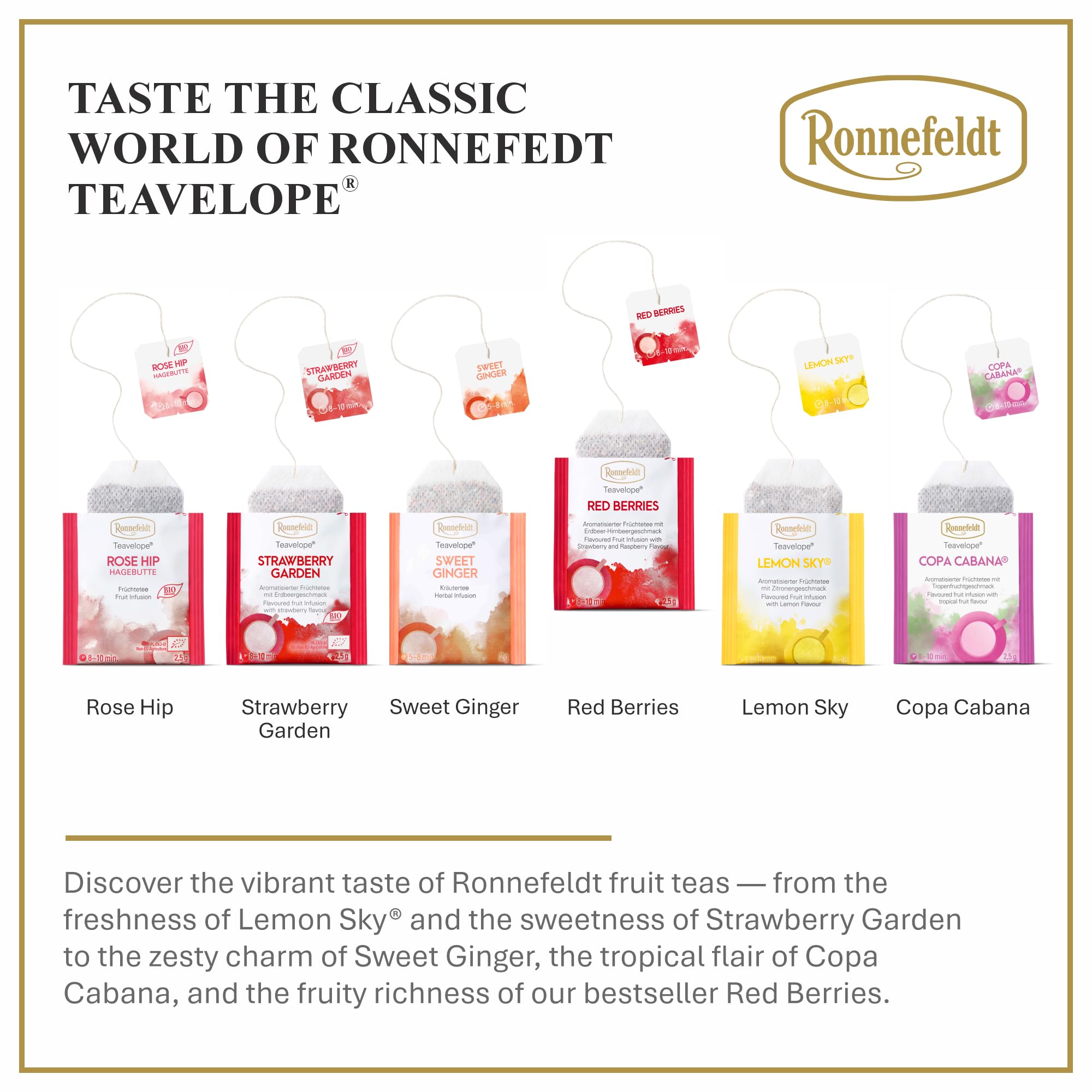 Ronnefeldt Teavelope caffeine-free herbal tea ideal any time of day.