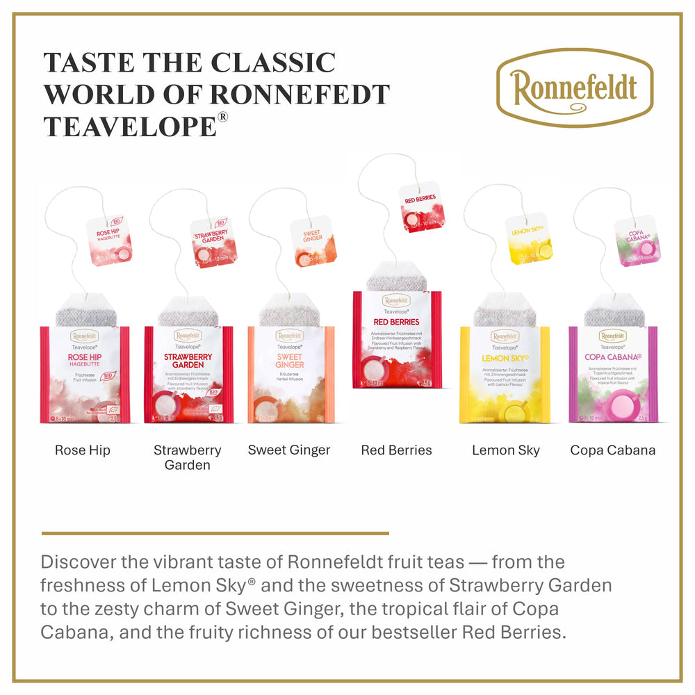 Ronnefeldt Teavelope caffeine-free herbal tea ideal any time of day.