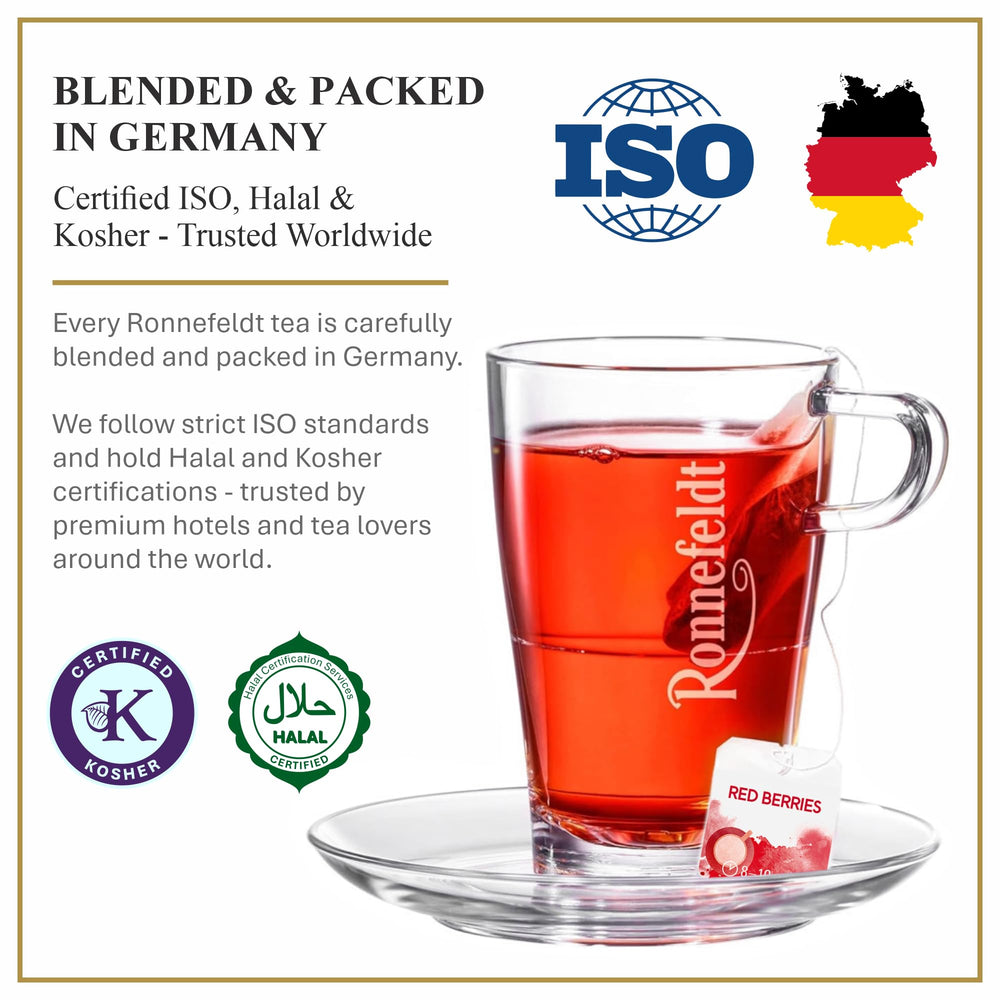 Ronnefeldt Teavelope individually wrapped bags ensure fresh, convenient brewing.