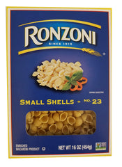 Ronzoni small shells pasta, non-GMO and enriched, ready for quick weeknight dinners.