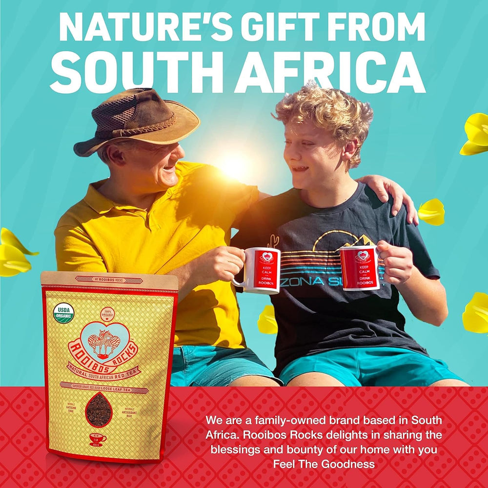 ROOIBOS ROCKS caffeine-free tea suitable for anytime sipping