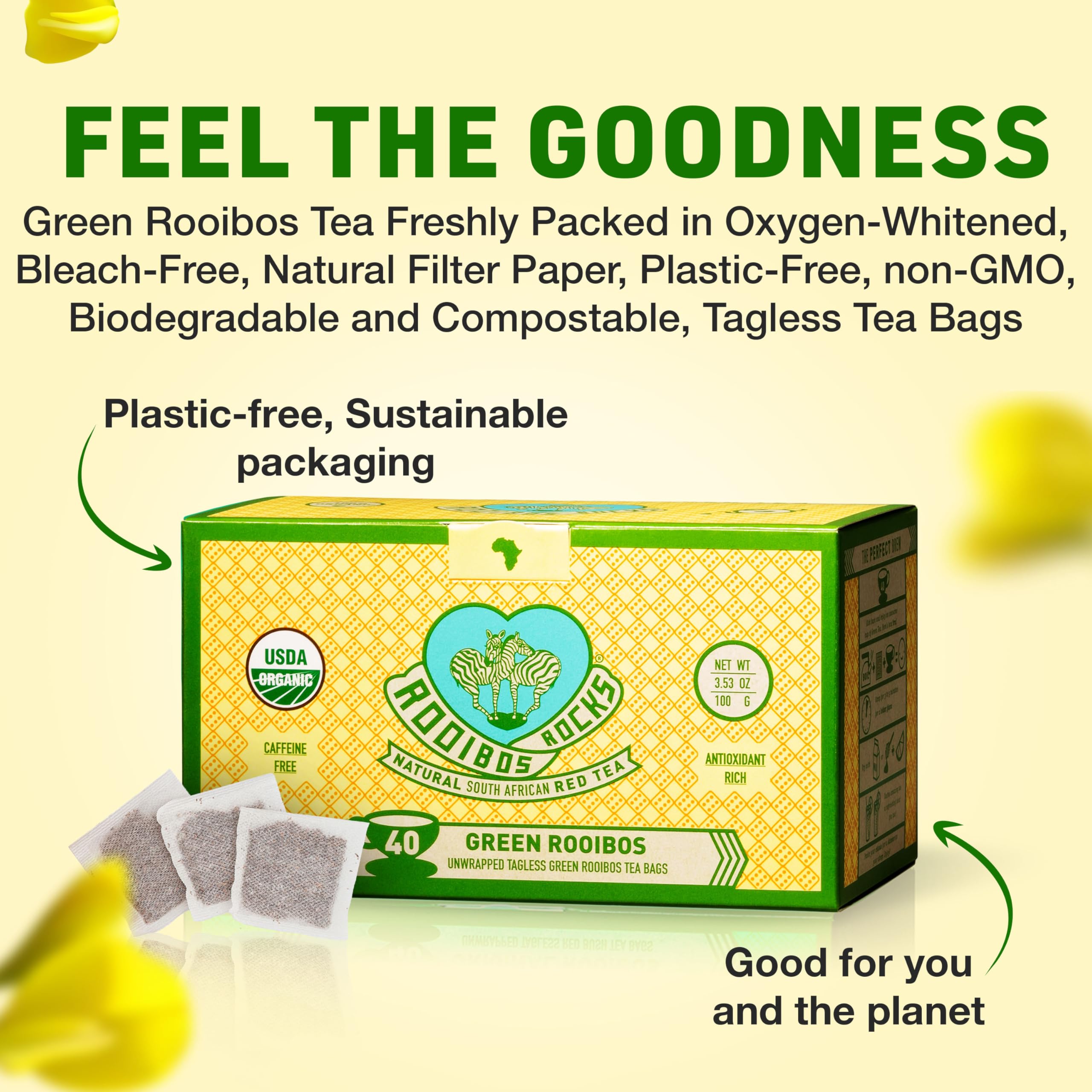 Caffeine-free ROOIBOS ROCKS tea ideal for relaxing evenings