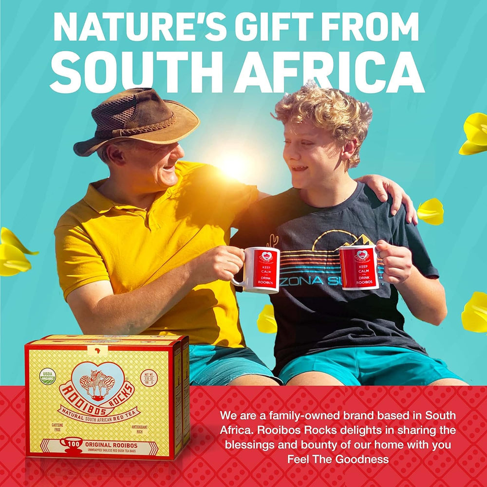 ROOIBOS ROCKS two foil pouches keep tea fresh and flavorful.