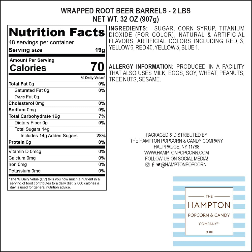 Close-up of The Hampton Root Beer Barrels highlighting creamy swirl.