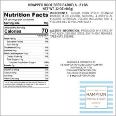 Close-up of The Hampton Root Beer Barrels highlighting creamy swirl.