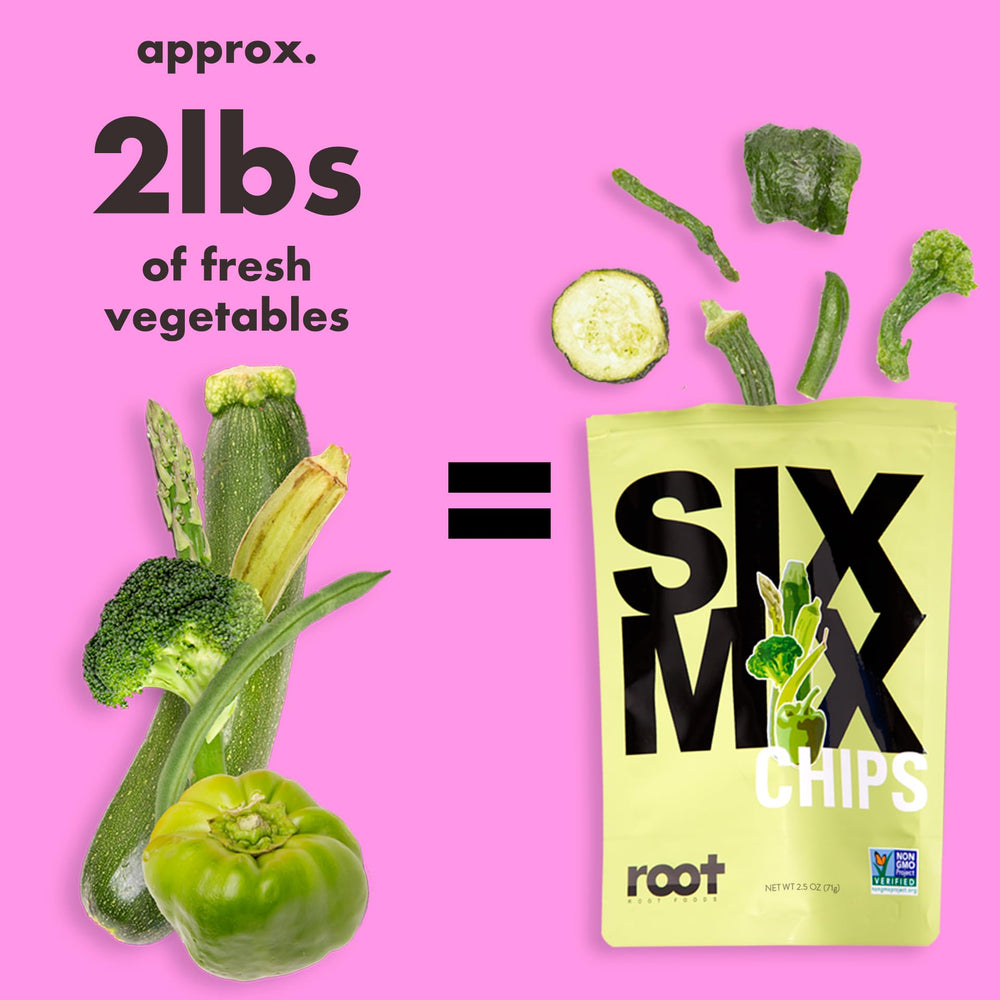 Root Foods SixMix chips sustainably grown on small farms