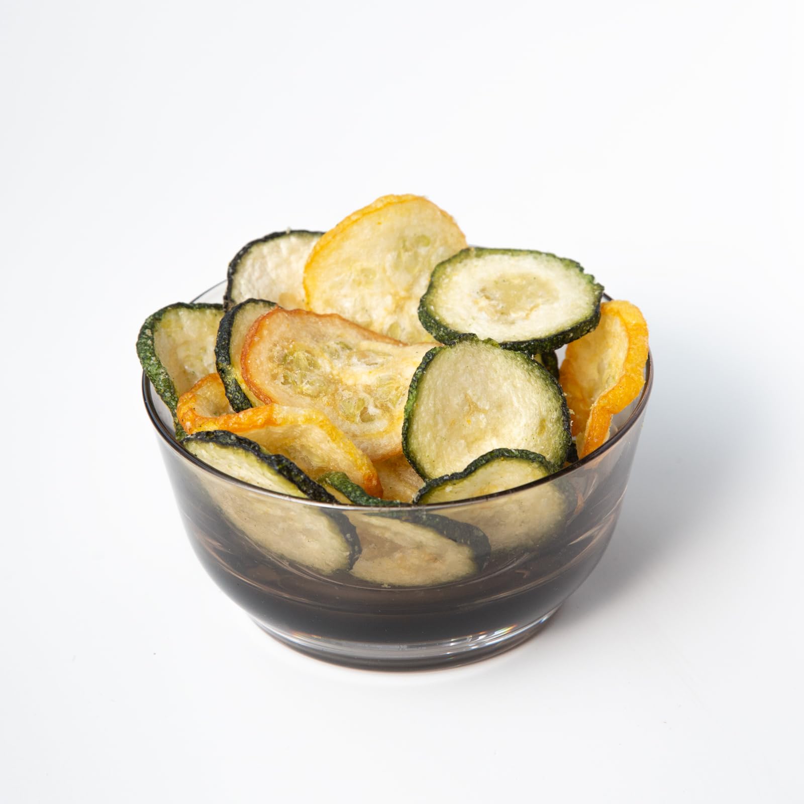 Root Foods Zucchini Chips avocado-oil-crisp shot, airy texture with natural color