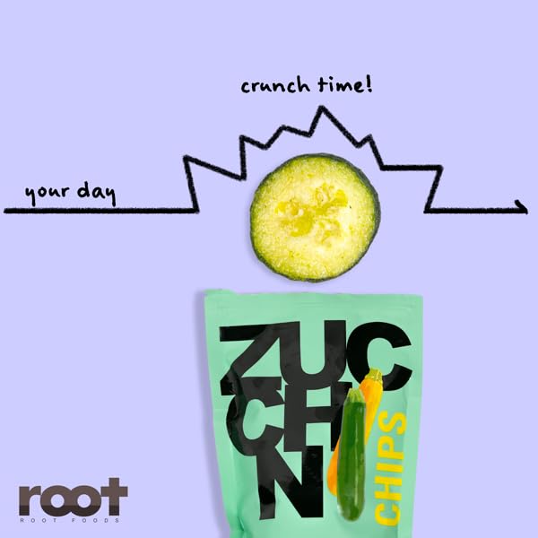 Root Foods Zucchini Chips crisp-texture, non-GMO gluten-free vegan snack