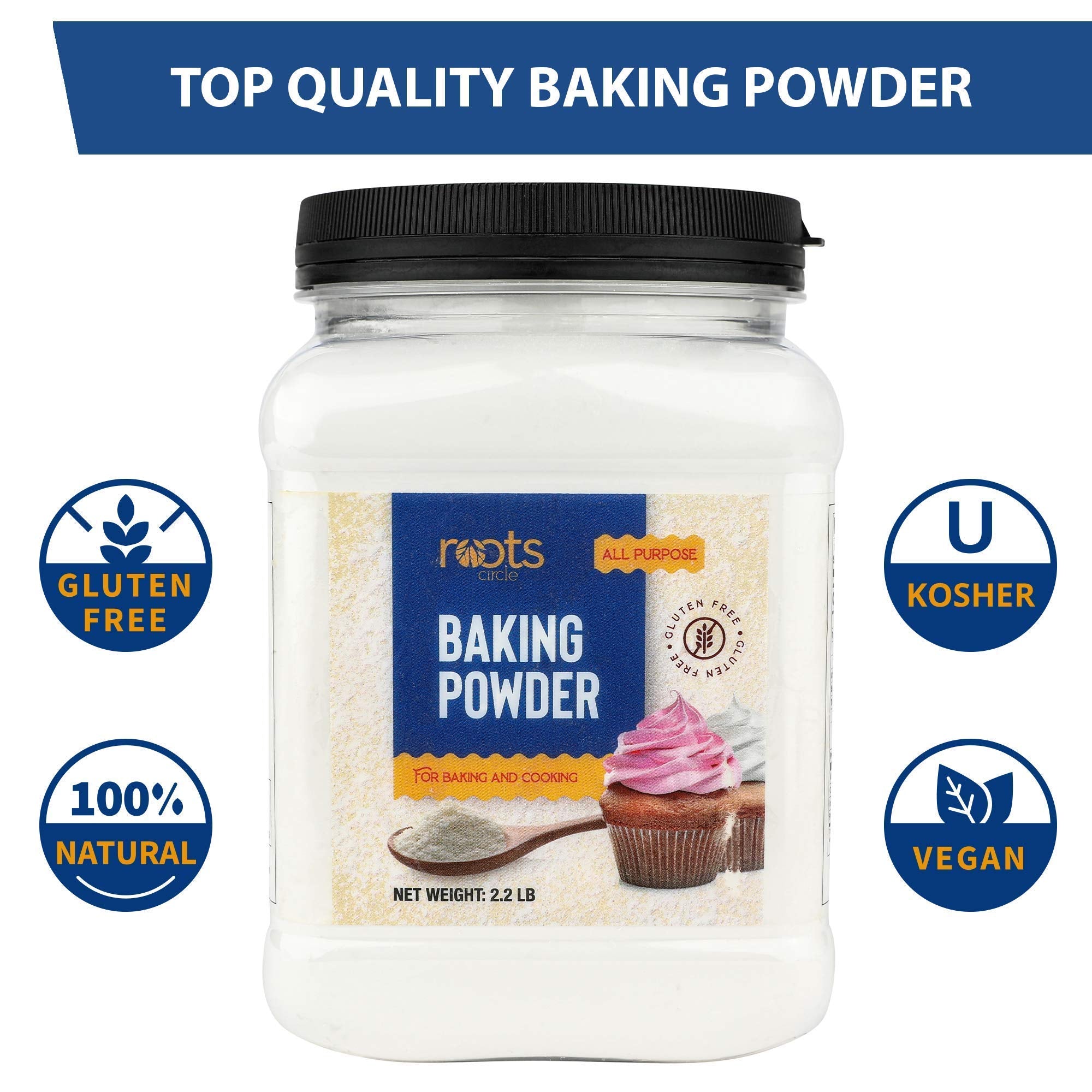 Roots Circle Baking Powder batter rise showing micro-bubbles for light, airy bake.